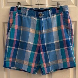 Crown & Ivy Mens Madras Plaid Shorts size 32